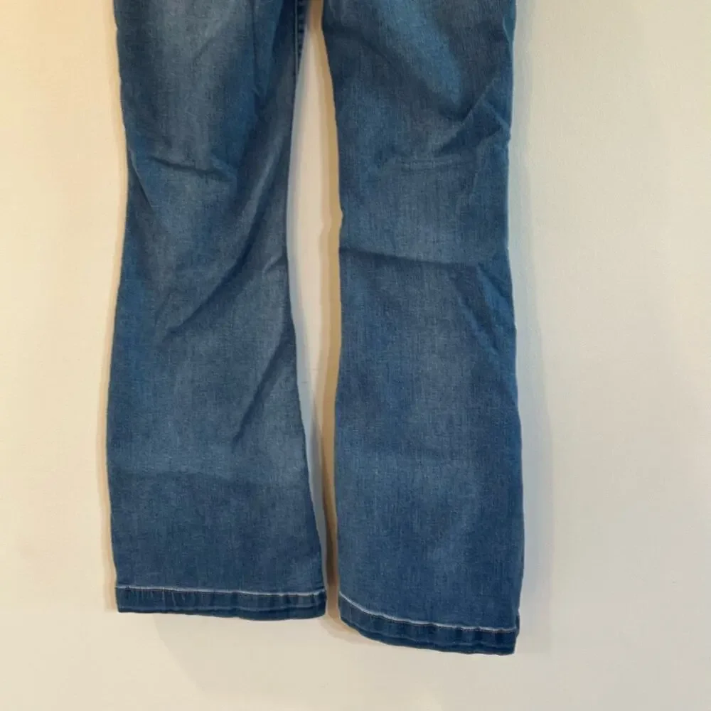 Art Class Flare Jeans Sz 12 Medium Wash Adjustable Waist Tabs Girls Jeans